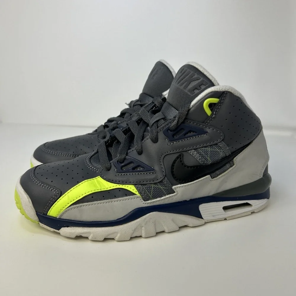Nike Air Trainer SC High GS Dark Grey Navy Volt Size 5.5Y CJ0580-001 Bo Jackson